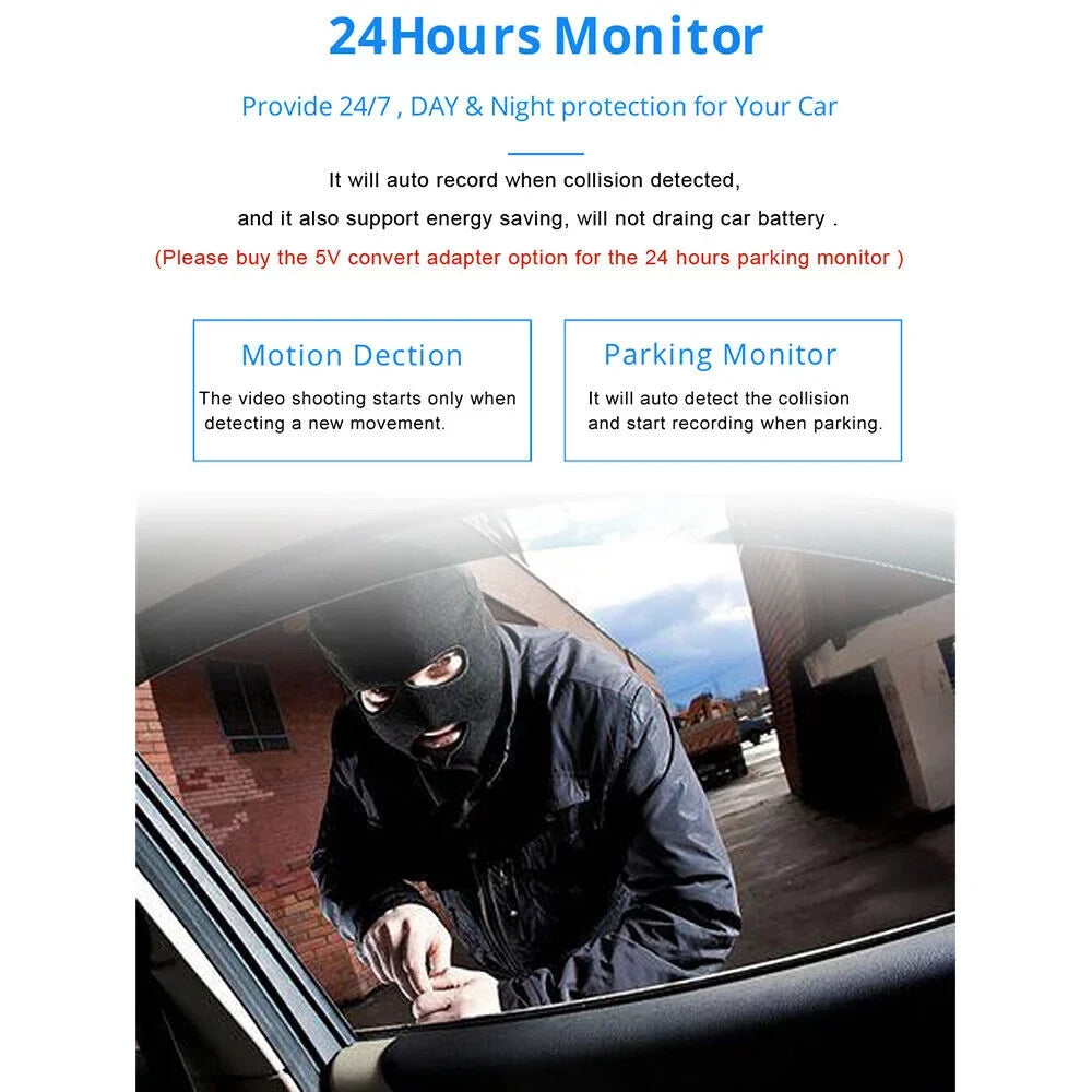 WiFi G·PEH Cam US 12" Mirror Dual Dash RearView Backup Car GPS Voice 4K Control