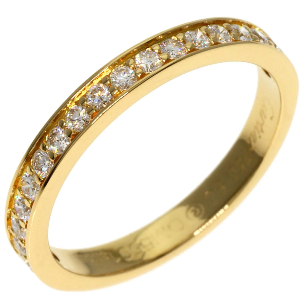 K18 Eternity Women's Cartier CARTIER Ring Pink (Good) #50 Pre-Owned Half Diamond Gold