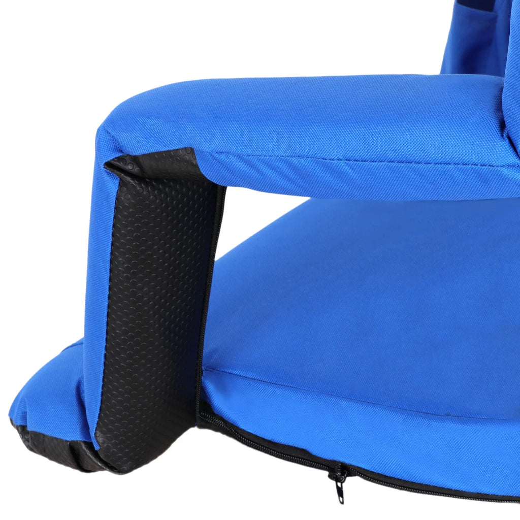 Padded Cushion Seat Bleacher, Chair HomGarden Folding Blue Portable Stadium