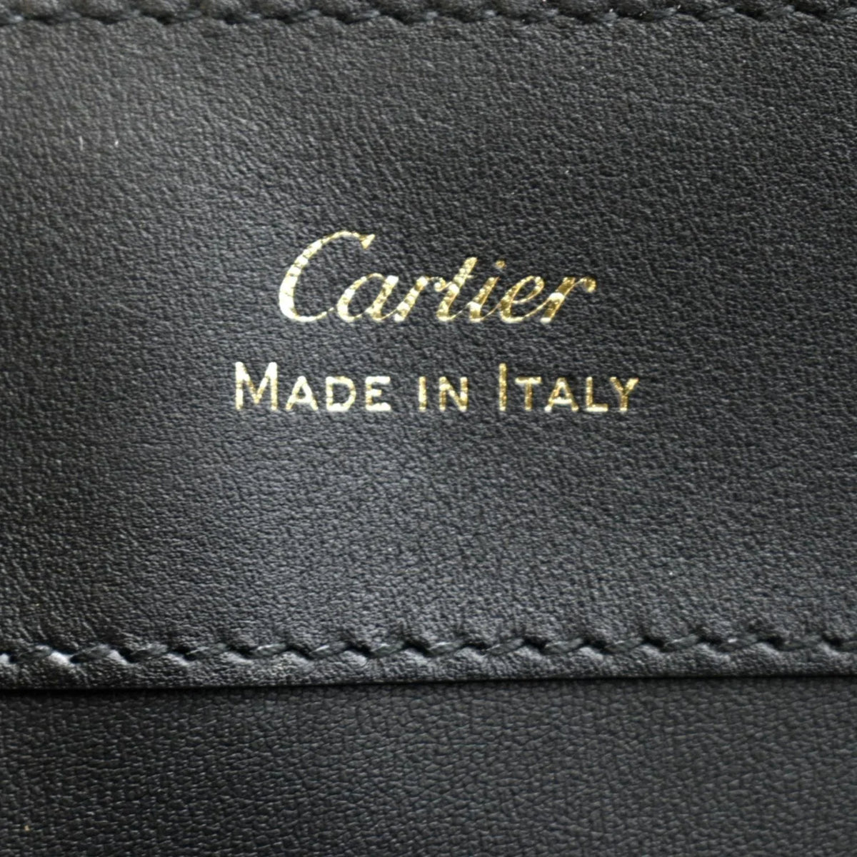 Mini Calfskin Pre-owned Top Guirlande Handle Leather Bag CARTIER Black Satchel