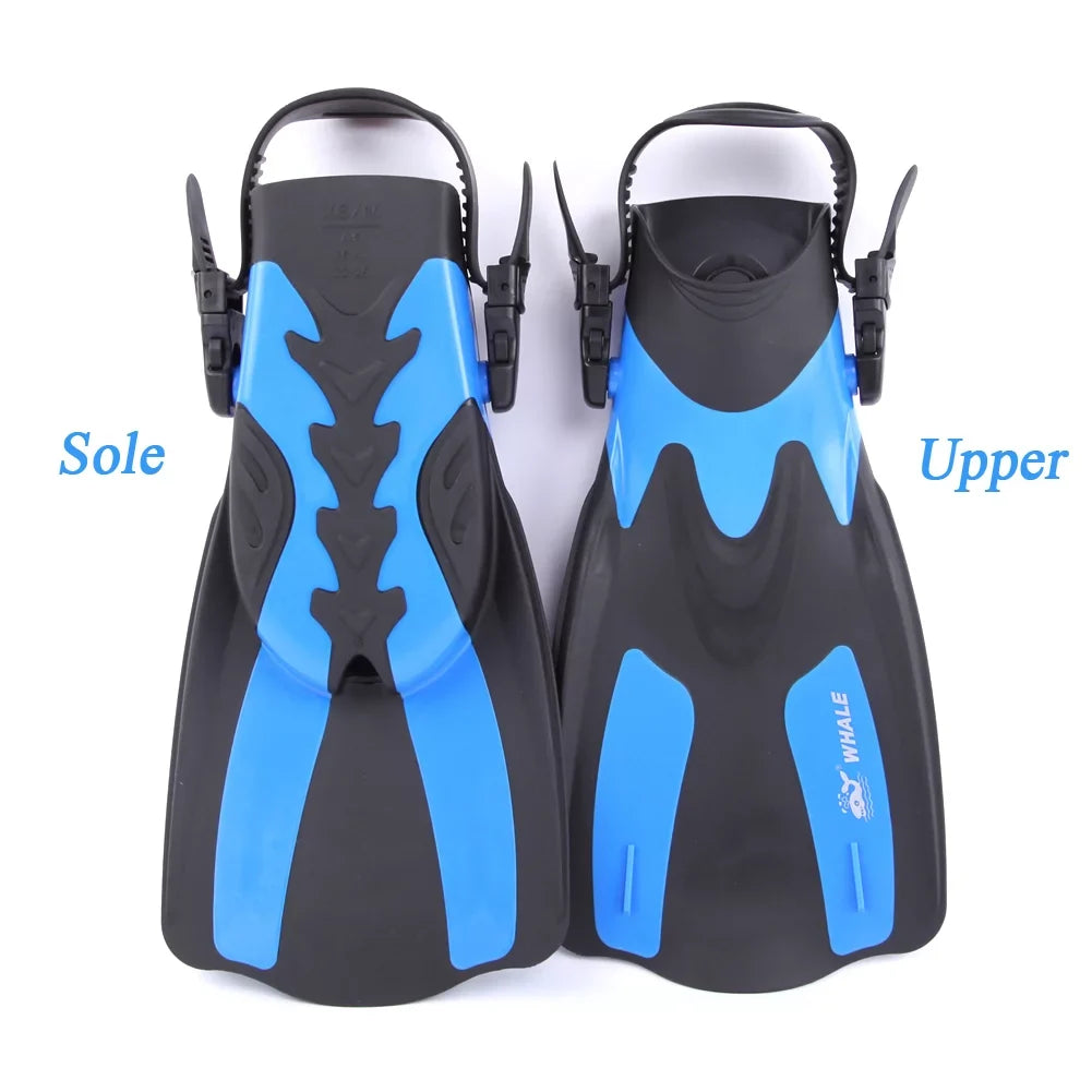 and Heel Perfect for liquid Swim Adjustable WHALE Fins Snorkeling