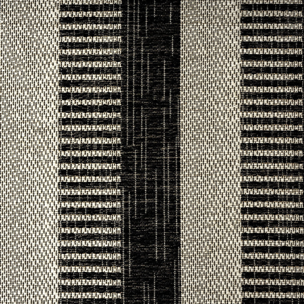 New Modern 5'2"x7'2" Patio York Rug, Miller Indoor/exterior Country Black/Grey, Striped Nicole Area Charlotte