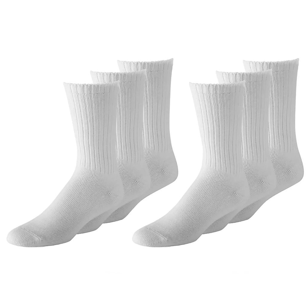 Crew 10 Pack Unisex Athletic (White, Socks Sports Unibasic to 11) 9 Cotton
