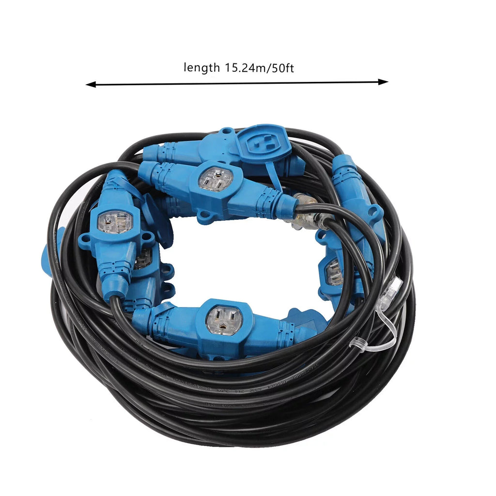 Extension Gauge Eleven 50 Power Feet Cable 50FT Outlet exterior Cord, 12 Multiple