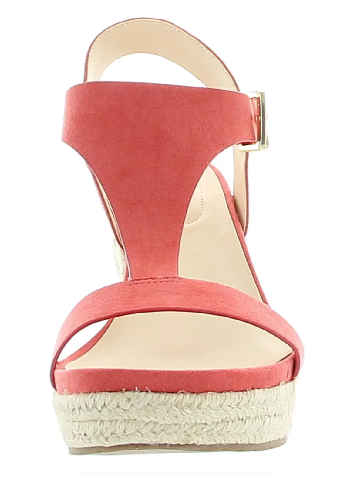 Espadrille Comfort Card Shoes Breathable Toe 0.5" Round COLE Padded T-Strap 6.5 KENNETH Wicking Womens Platform Wedge M Buckle Coral Moisture REACTION