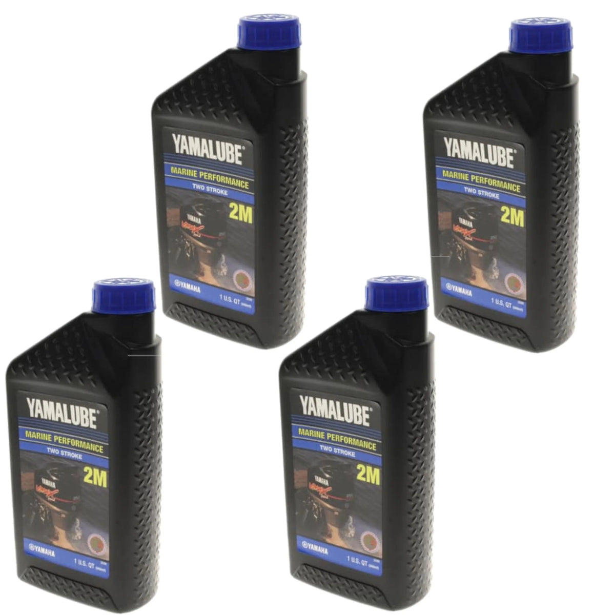 Quarts, Yamaha OEM, Marine LUB-2STRK-M1-12 Engine New 4 Yamalube 2-Stroke Oil,