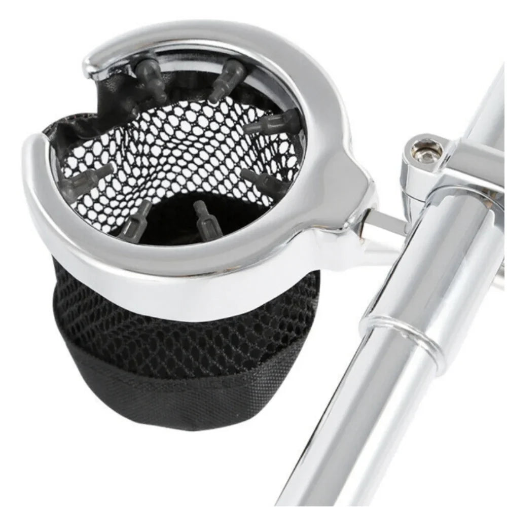 Handlebar Teledu Motorcycle Metal Basket Drink Harley For Cup Mesh Holder Universal W/
