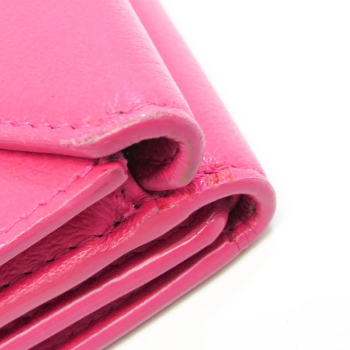 Leather Mini (tri-fold) (Good) Pink Pre-Owned Wallet Women's Papier 391446 Wallet Balenciaga