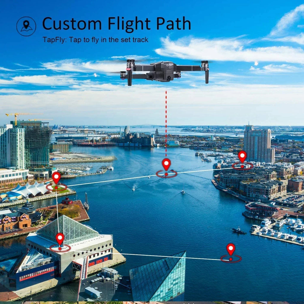 with with Motors, Drone 30 4K Me, Pro Waypoint Carrying GPS Camera Case FPV Compatible UHD Brushless RC for VR, F24 Time, Contixo with Quadcopter Adults, Foldable Camera Minutes Flight Follow