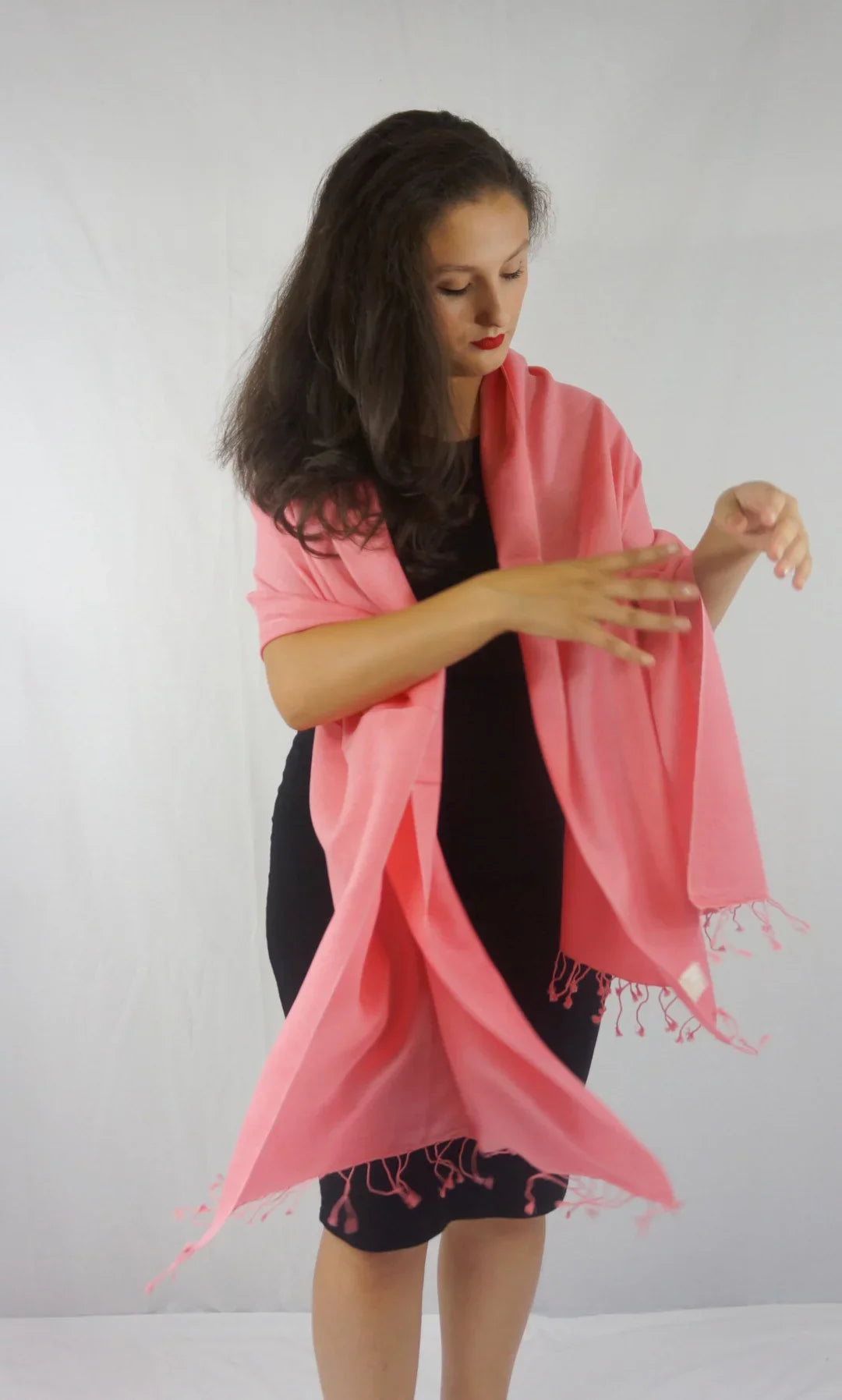 Scarf/Wool/Silk Scarf/Pashmina (Light Scarf/Scarves/Shawl/Shawls/Stole/Wrap/Pashmina Coral) Shawl/Cashmere/Cashmere