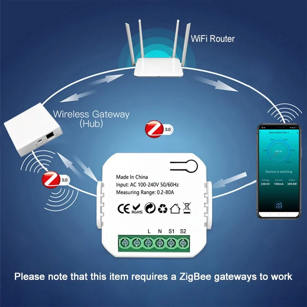 Power KWh Clamp Clamp KWh 80A Clamp Meter KWh Dazzduo Power Compatible Statistics Compatible Meter Monitor Statistics Voice Power Monitor Monitor Electric 80A meter,Statistics