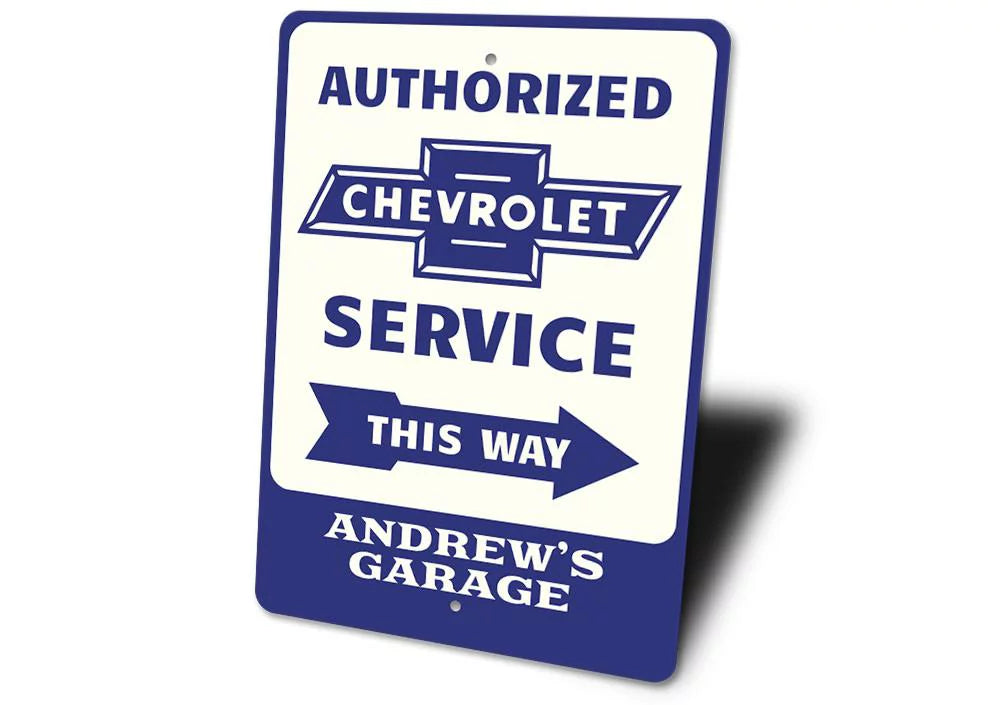 Wall 10x14 Sign Metal Inches - Decor, Novelty Chevrolet Service