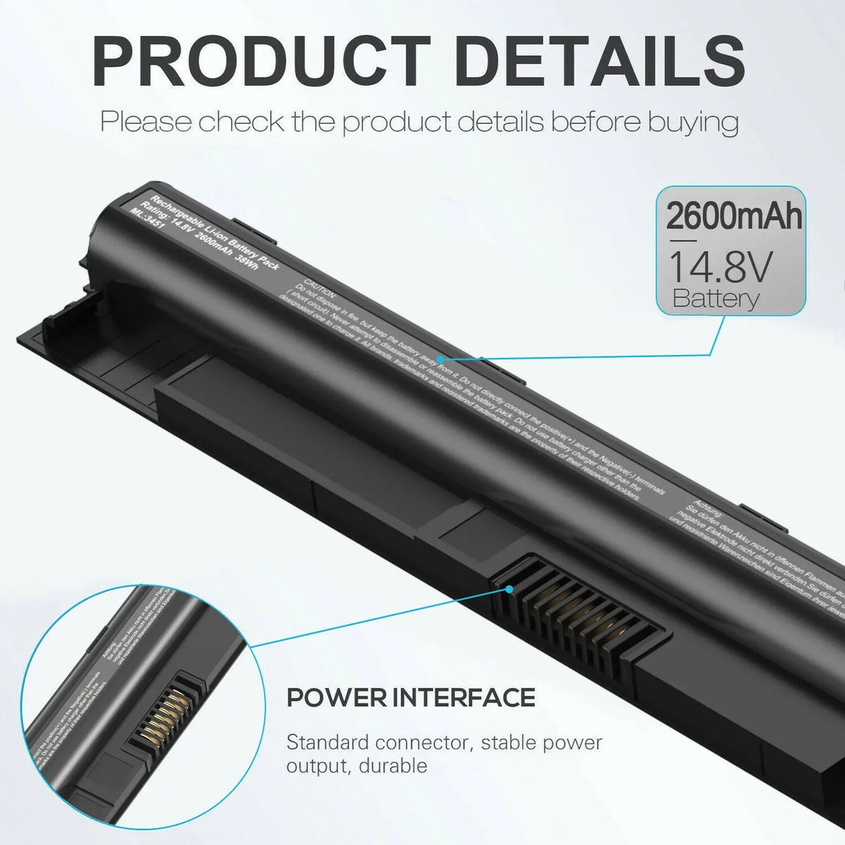 / Battery 5755 K185W M5Y1K DELL Inspiron Laptop 5758 5458 54515452 5455 For 5559