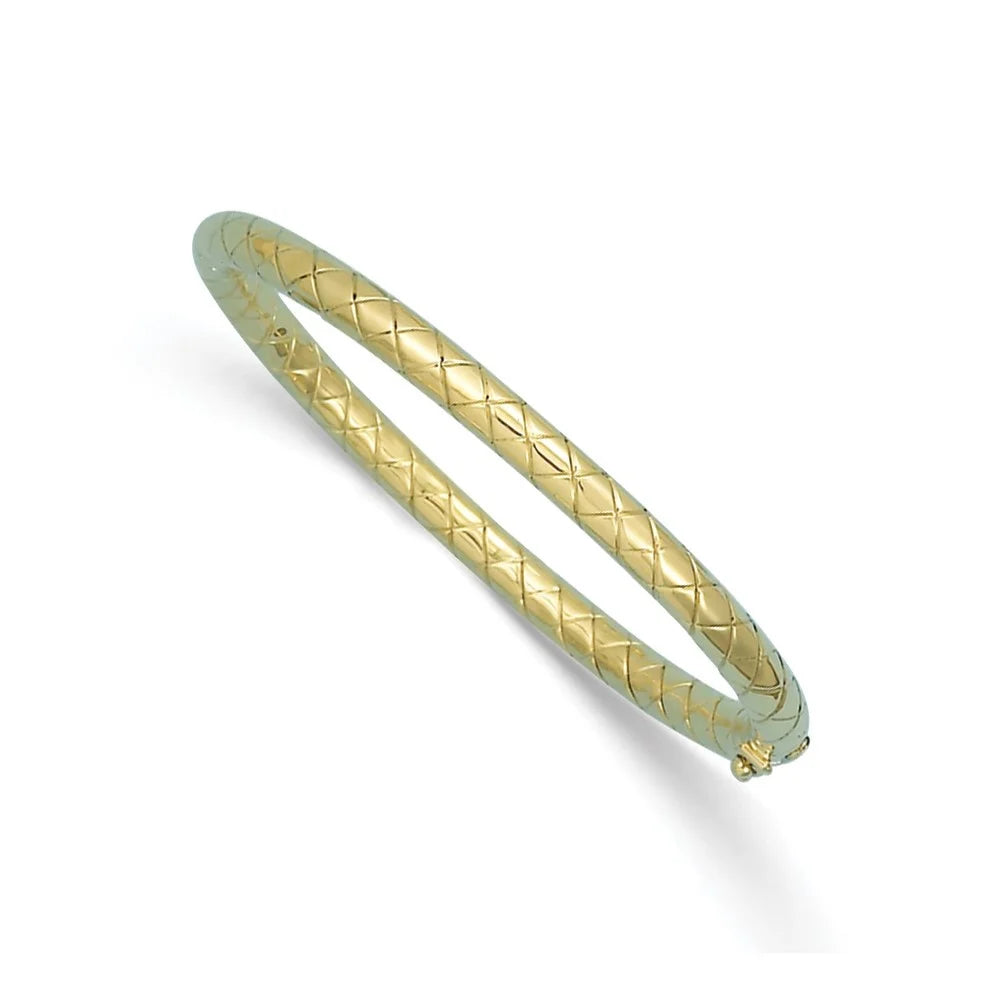 for 14k Gold Yellow Auriga Bangle and Hinged 5mm Grooved Polished Men