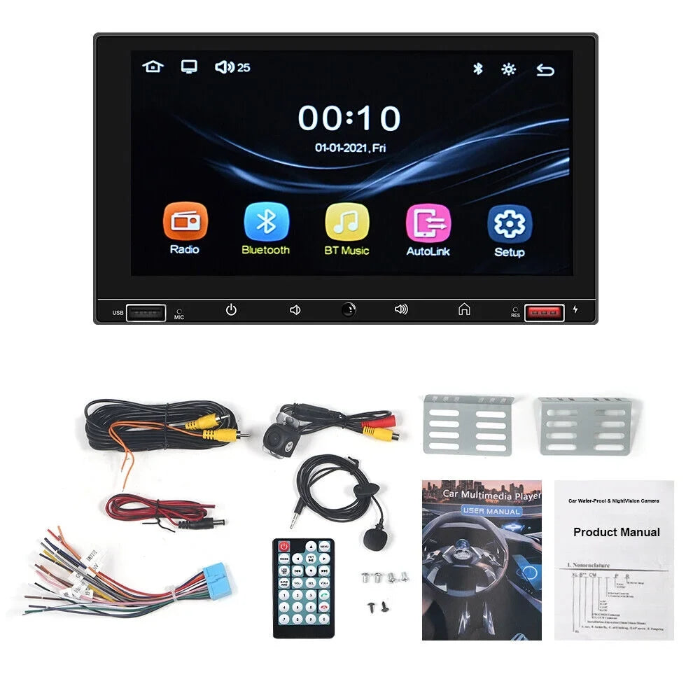 Carplay FM 7" Screen, Car Stereo KingFurt & with Play Link Android MP5 Camera Radio, Mirror Auto HD
