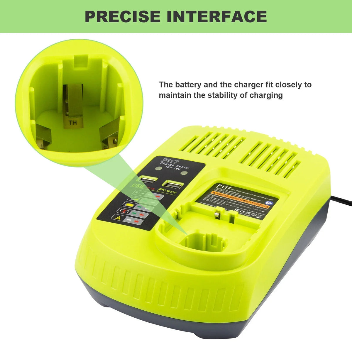 Charger 18Volt Capacity Battery High P106 Lithium-Ion RYOBI 18V For US P117 P108