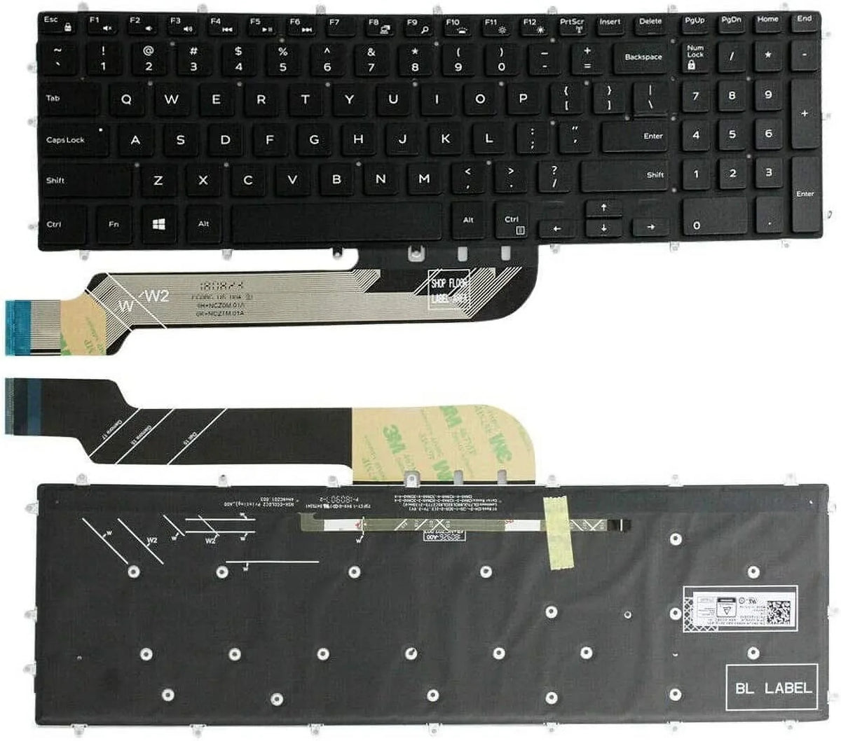 Light G3 Dell 15 5590 Backlit (Without Backlight 3590 New G7 Keyboard 15 Laptop G3 15 7790 Replacement 15 palmrest) G3 7590 3579 G7 US 7588 English G5 3779 17 for Black