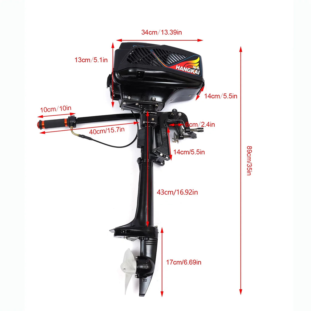 Shaft Fishing Inflatable Propeller Engine Boat 3.6HP Motor Duty Cooling Outboard Miumaeov Shaft Air 2 CDI Stroke System Trolling Heavy Tiller Control