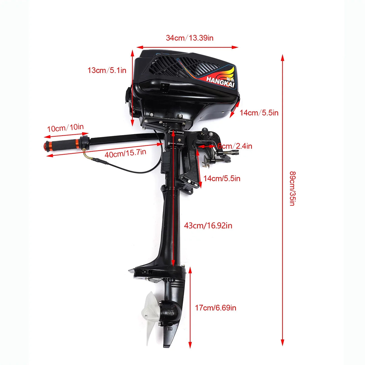 Shaft Fishing Inflatable Propeller Engine Boat 3.6HP Motor Duty Cooling Outboard Miumaeov Shaft Air 2 CDI Stroke System Trolling Heavy Tiller Control