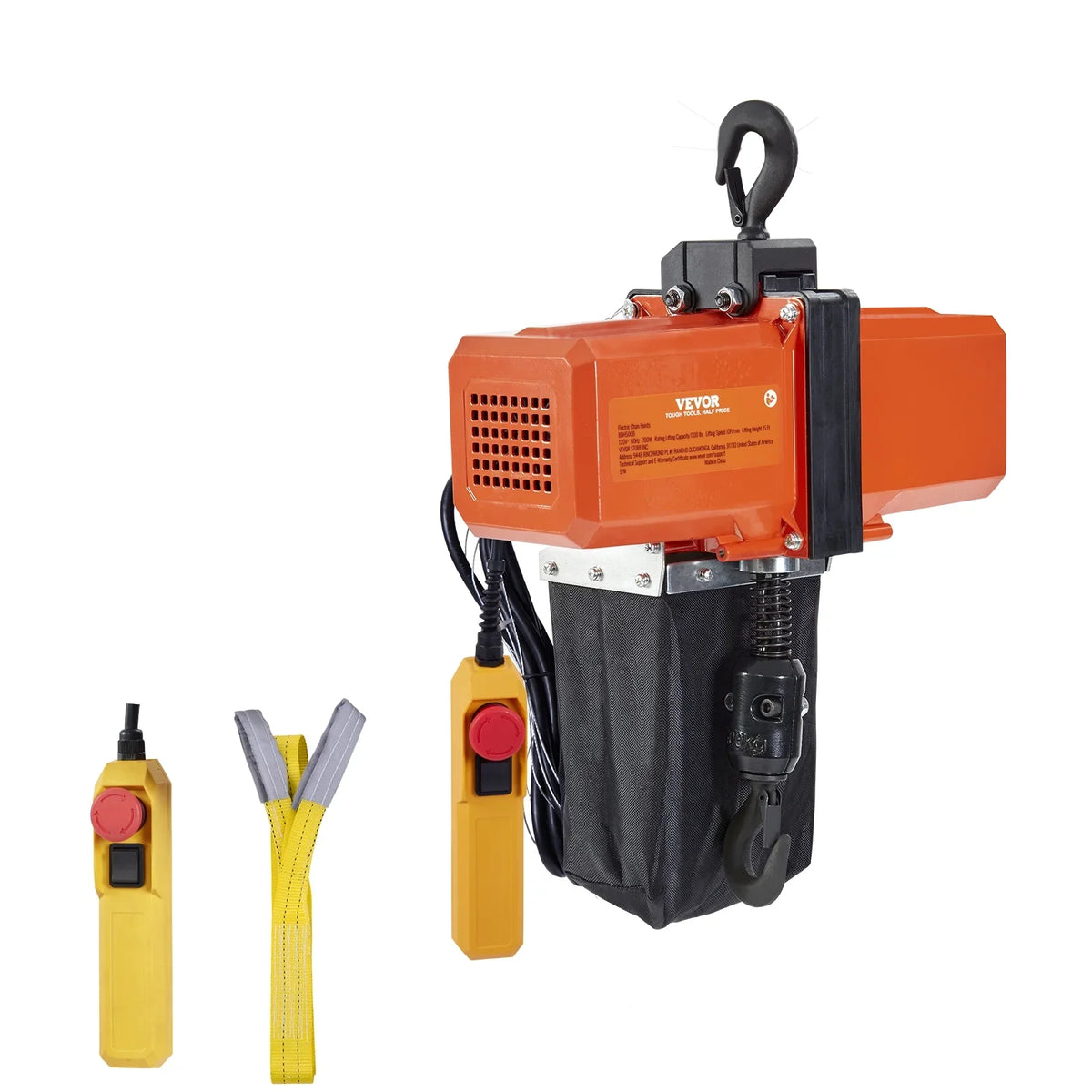 15 Hoist 1100 BENTISM Electric Hoist Lifting lbs Load Phase Single Crane Chain ft