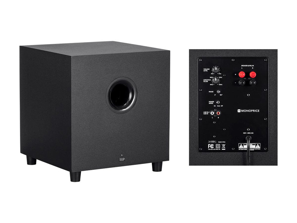 With Immersive 200 Monoprice - Premium 8 5.1.4-Ch. Inch Home Black System Watt Subwoofer Theater