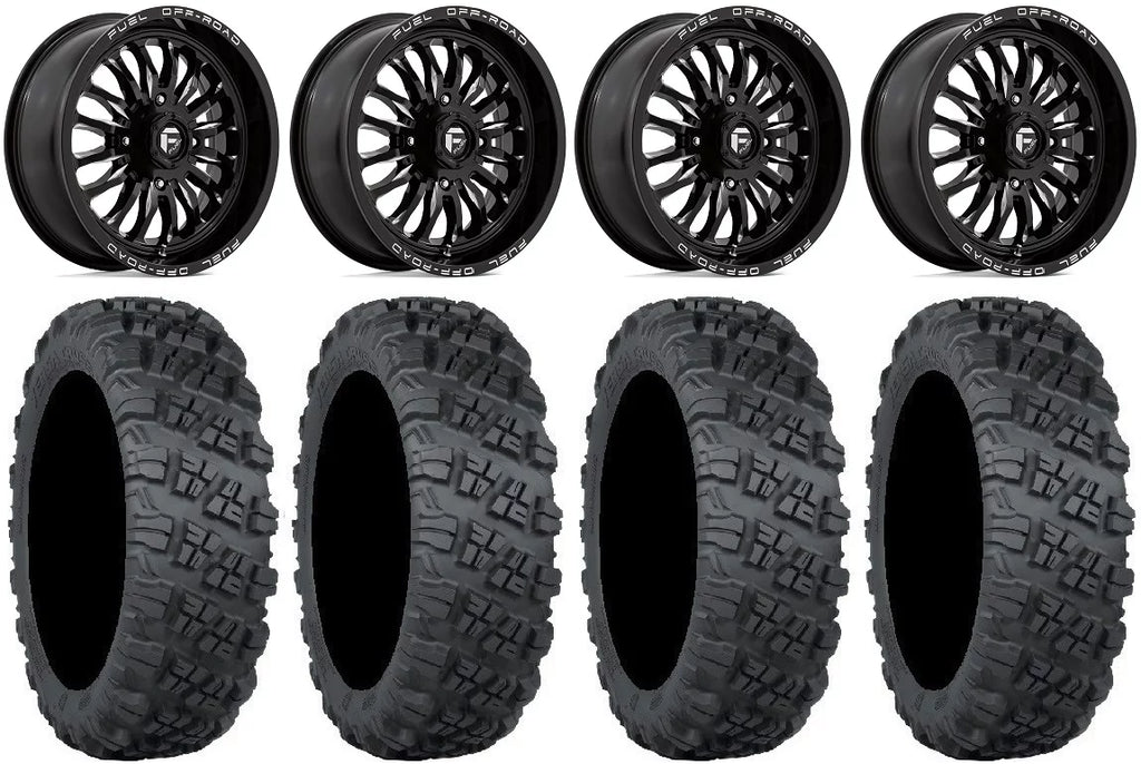Tires 18" ARC Mule Teryx Kawasaki Black Versa Wheels 28" Cross V3 Fuel