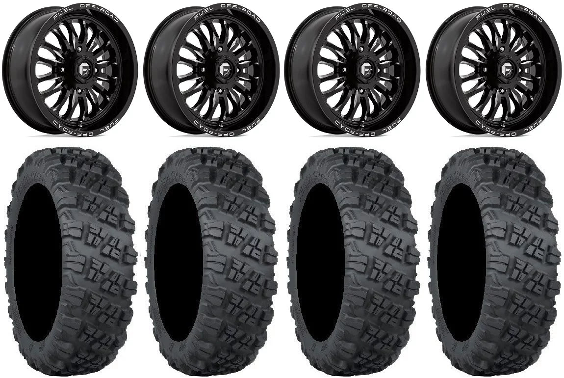 Tires 18" ARC Mule Teryx Kawasaki Black Versa Wheels 28" Cross V3 Fuel