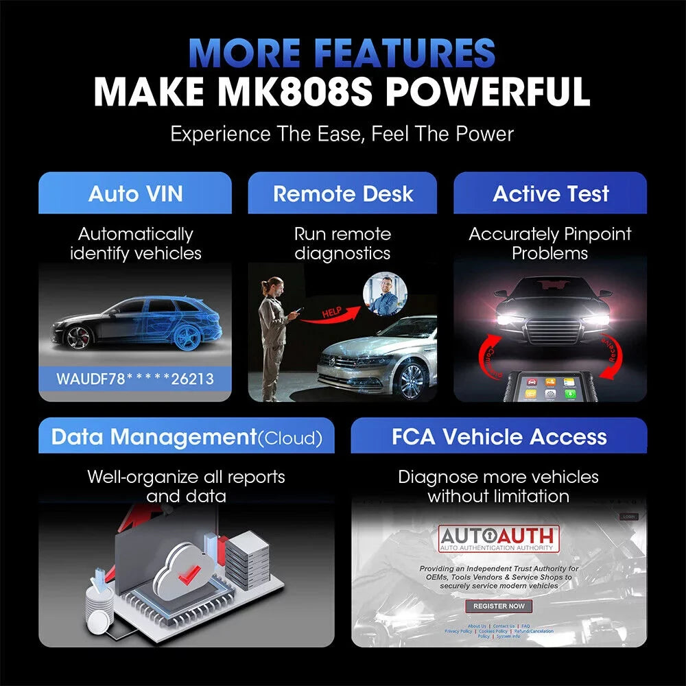 28+ Active Reader Car All Autoauth Diagnostic MaxiCheck Updated MK808 Scanner MK808S Test, MaxiCOM Autel Service, FCA MX808 Code Diagnosis, OBD2 of System