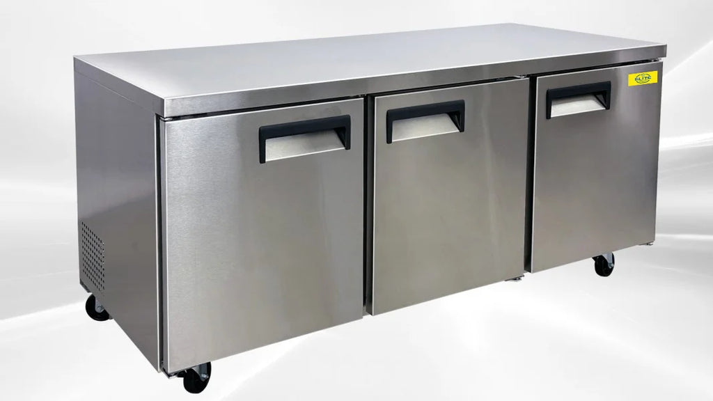 ins Three 72 Stainless Steel Refrigerator 15.5 Cu. ft. Door Commercial Undercounter