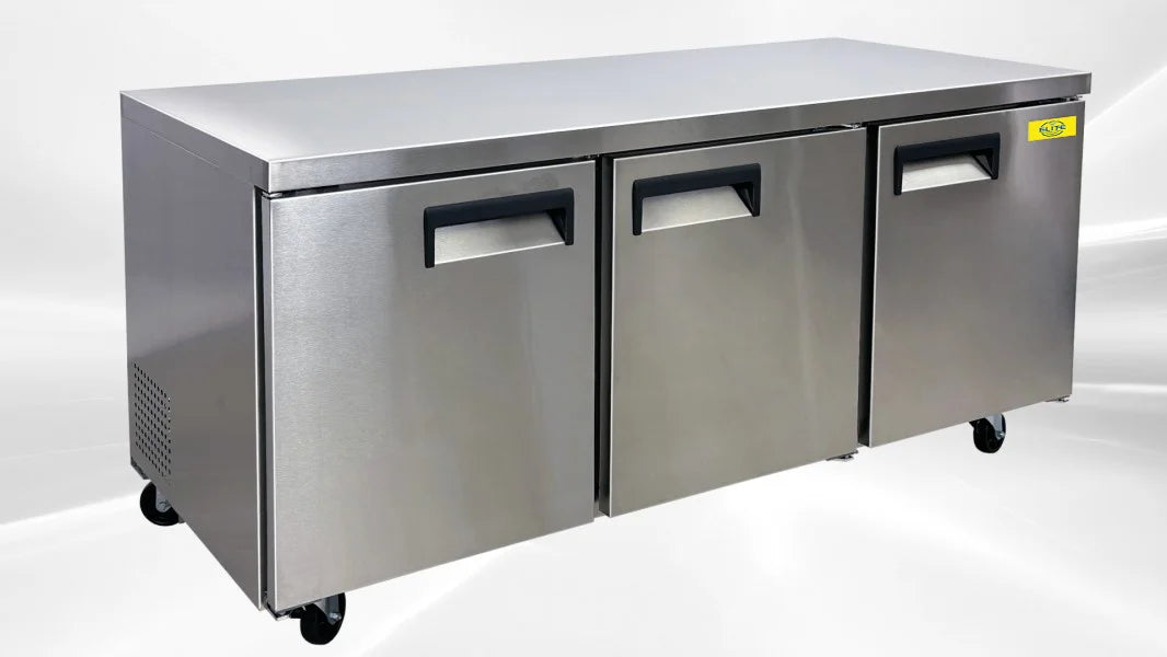 ins Three 72 Stainless Steel Refrigerator 15.5 Cu. ft. Door Commercial Undercounter