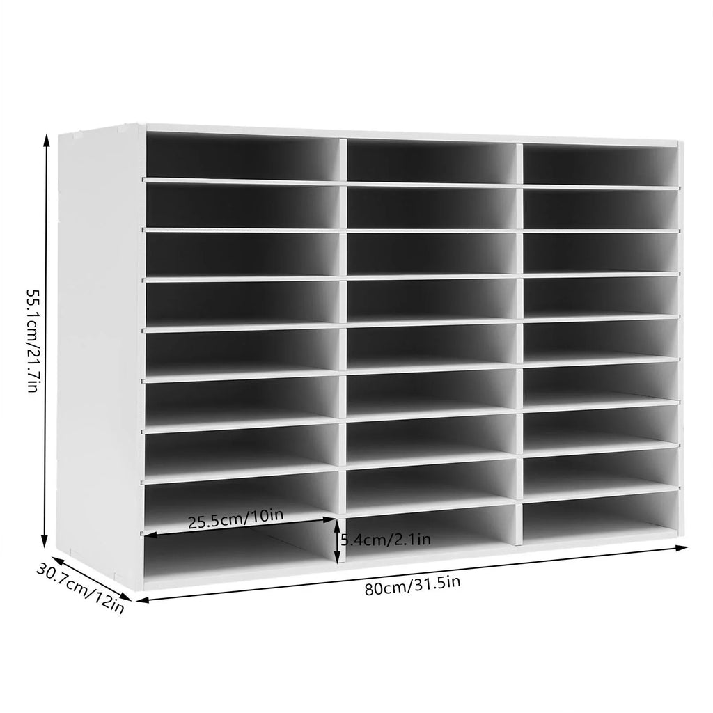 Literature Slots Classroom File White Holder Storage Rack Keepers Mailbox PVC 27
