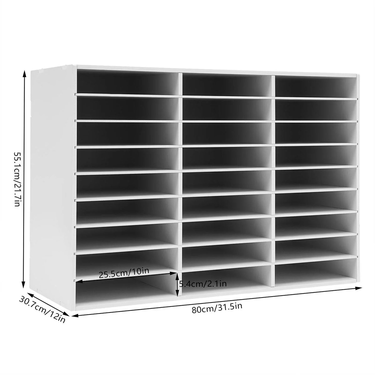 Literature Slots Classroom File White Holder Storage Rack Keepers Mailbox PVC 27