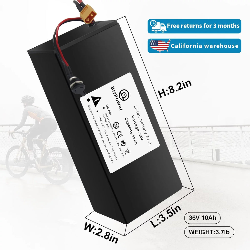Battery Motor Electric 10Ah Bike Charger Ion Lithium Battery 36v for 3A Scooter Pack