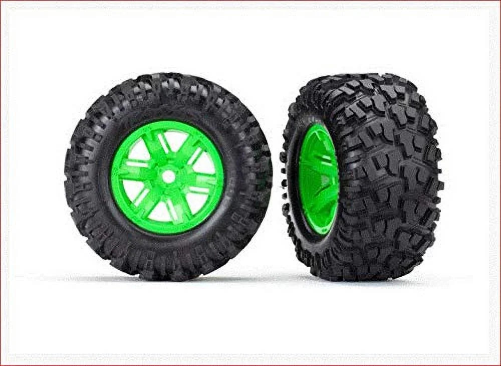 Glued (X-Maxx Tra Wheels, Tires, Green 7772G Traxxas Assembled, Maxx & Wheels, Inserts) Foam Tires At