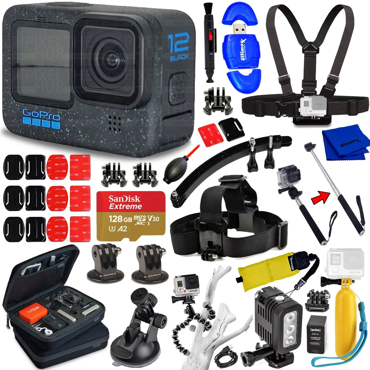 GoPro Accessory Bundle - CHDHX-121-CN 20PC 128GB HERO12 Black
