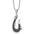 25.9mm Hook Pendant Jewelry With Steel Chain Chisel a Fiber Carbon Necklace 22 Inch Polished Stainless Black Solid Ball