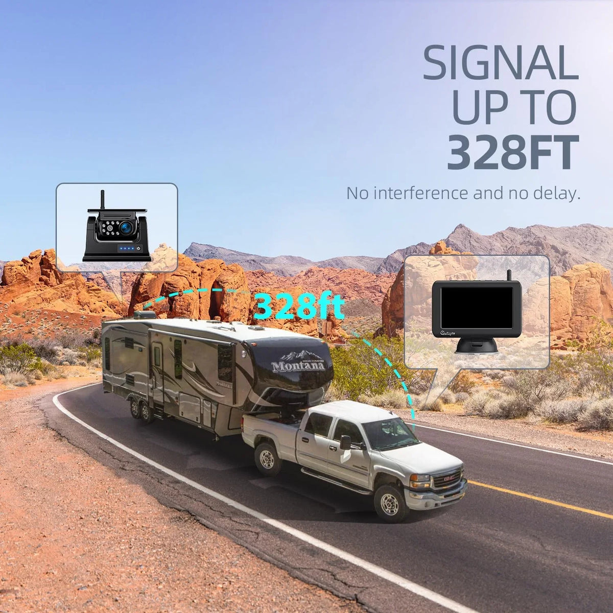 Installation No Min Backup DIY Camera 5'' 1 1080P Magnetic Waterproof X5 Wireless Drilling eRapta Solar Monitor HD