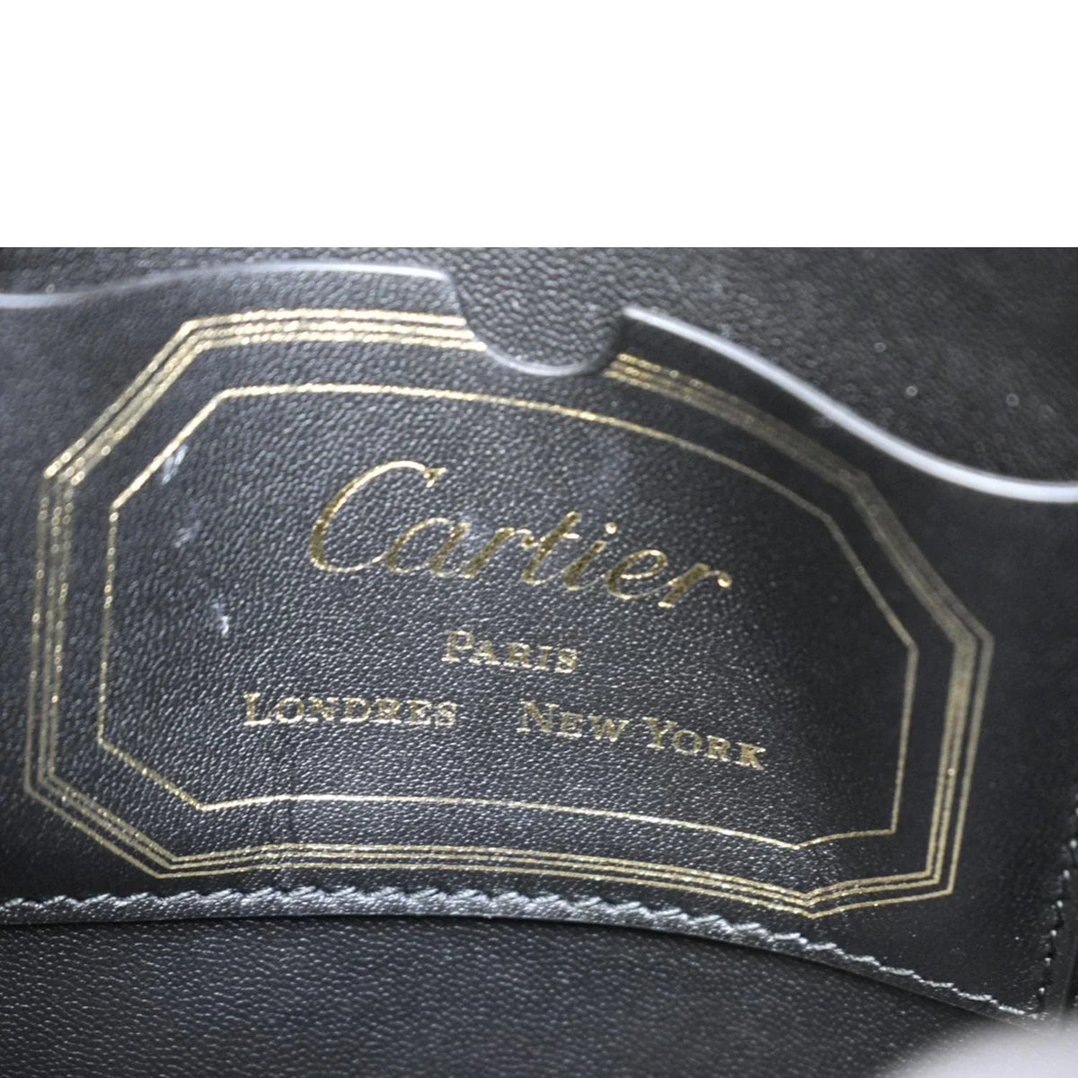 Mini Calfskin Pre-owned Top Guirlande Handle Leather Bag CARTIER Black Satchel