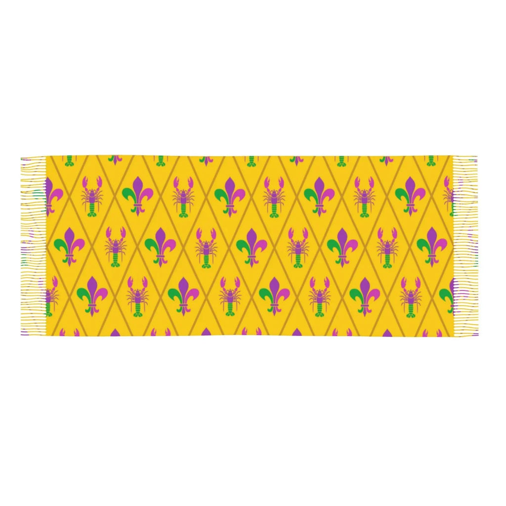 Scarves Cashmere Bingfone Shawl Print and Art Gifts- Wrap Crayfish de Fleur Winter Mardi Elegant Scarf lis For Soft Gras Large Feel Warm Women
