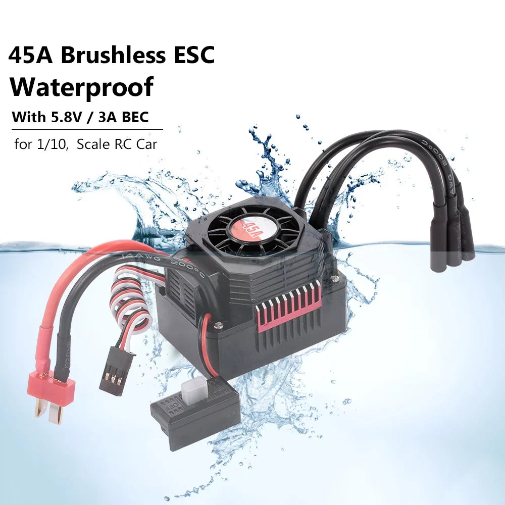 Brushless Car BEC ESC Motor Truck RC for 4370KV 1/10 with 45A Waterproof F540 SURPASS HOBBY Eccomum