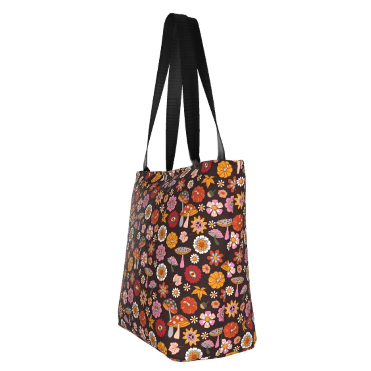 Bag Shopping Retro 70s Capacity Groovy Bag,Shoulder Lukts Large Tote Bag Hippie Handbags Women'S Hobos