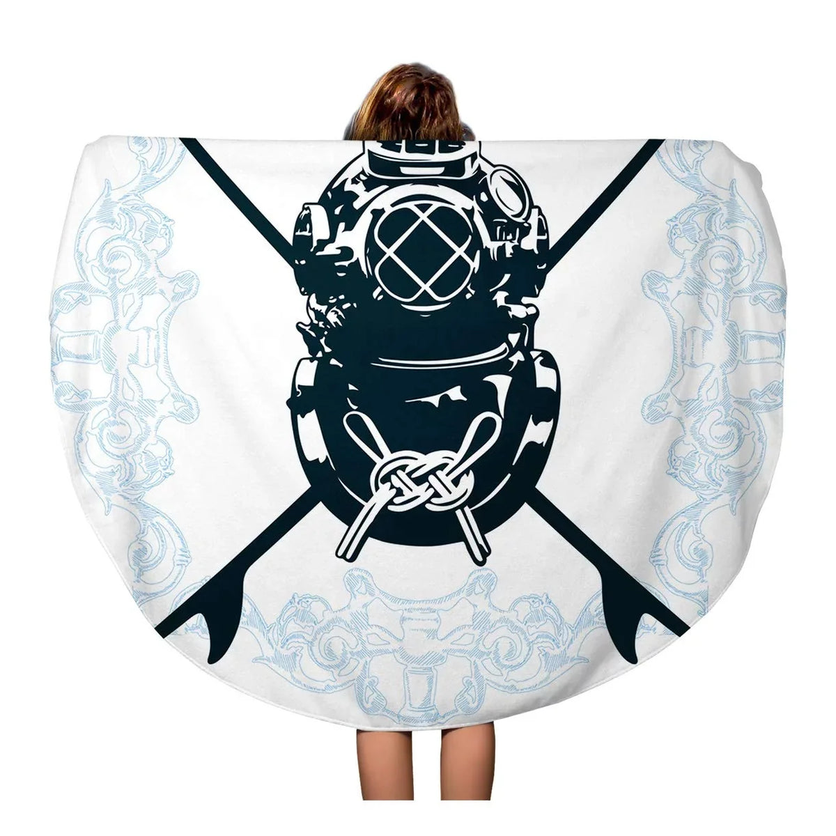 Circular Circle Classic Shield Tapestry inch Towel Surfboard 60 SIDONKU Activity Beach Aqualung Suit Surf Blanket Mat Diving Throw Round Towels Beach Travel Antique