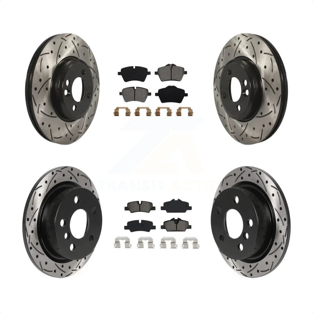 Auto With Rotors Drilled Mini Cooper Disc - Front 2015 And Transit Slotted KDS-100738 Rear 2.0L Diameter Rotor For Coated 1.5L 294mm Brake Semi-Metallic Pads Kit