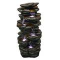 Decor Tranquility LED High 40inches for Home Yard Soothing Fithood Cascading exterior Rocks Garden, with Lights, Waterfall