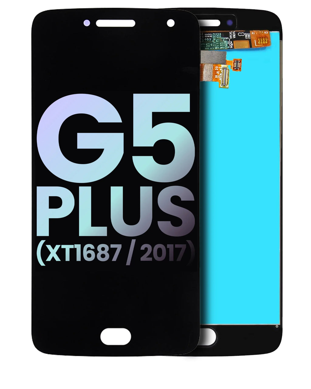 (XT1687 Frame Scanner) LCD (Genuine Replacement OEM) G5 (Black) Moto Compatible (With Fingerprint / Plus For Assembly Motorola 2017) Without