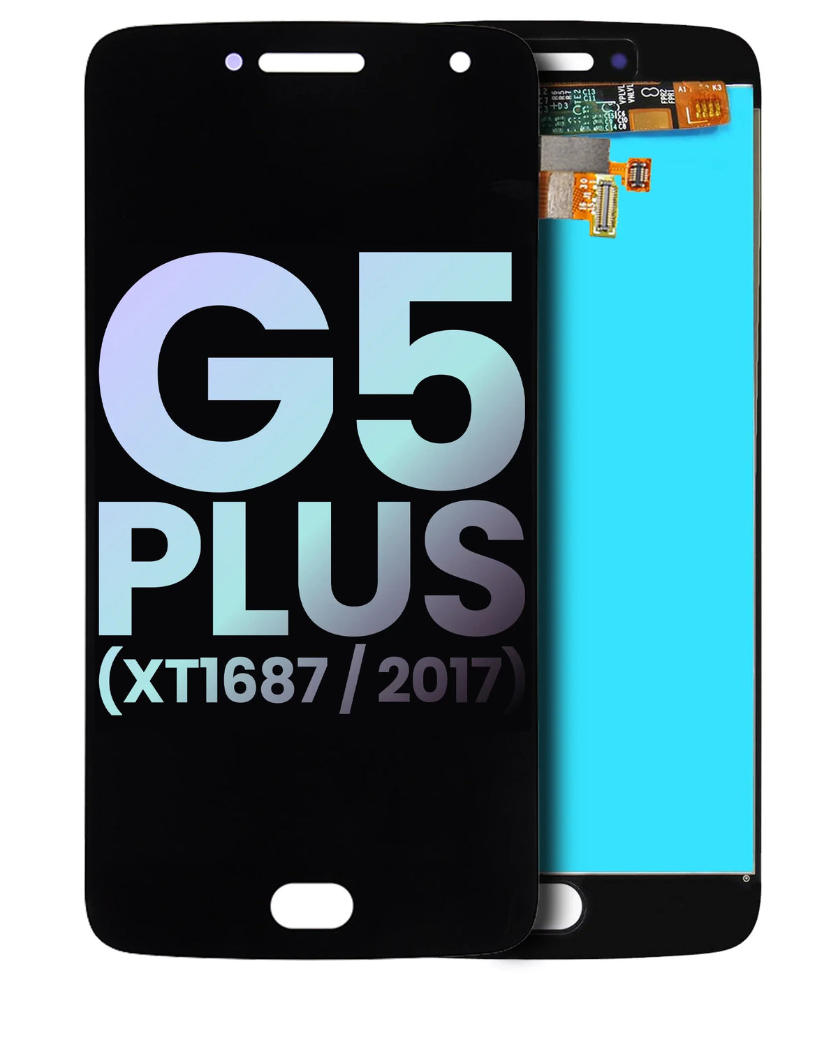 (XT1687 Frame Scanner) LCD (Genuine Replacement OEM) G5 (Black) Moto Compatible (With Fingerprint / Plus For Assembly Motorola 2017) Without