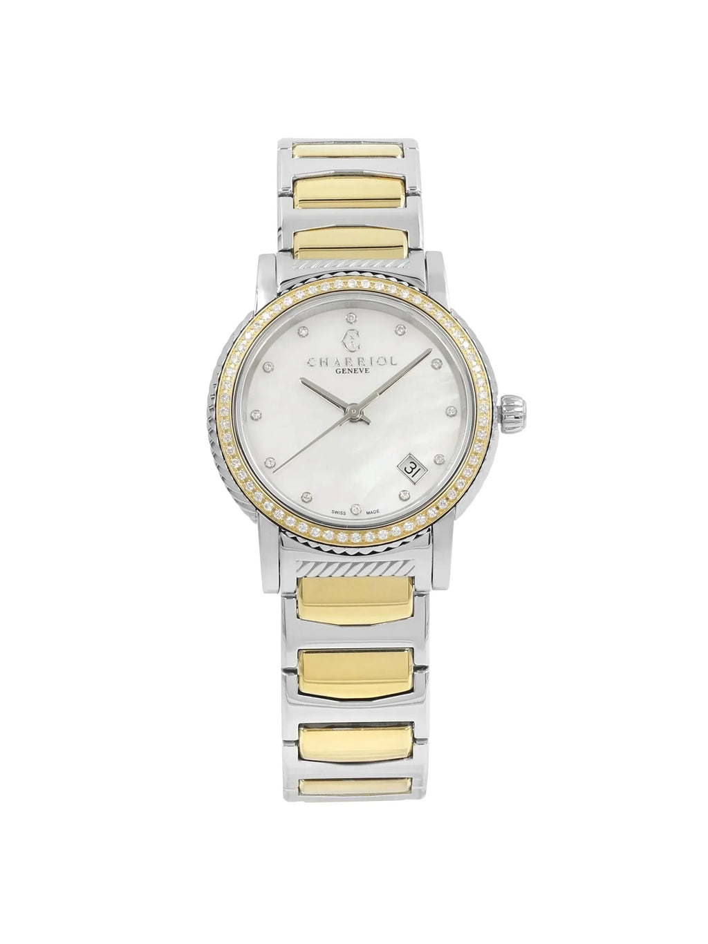 Charriol defects P33SY2D.921.001 Ladies New Parisii 0.40cttw Quartz with Watch