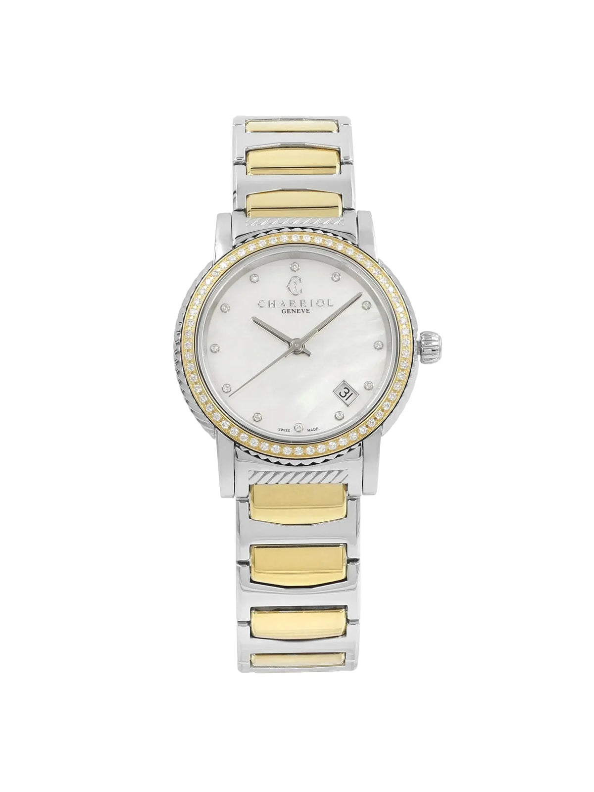 Charriol defects P33SY2D.921.001 Ladies New Parisii 0.40cttw Quartz with Watch