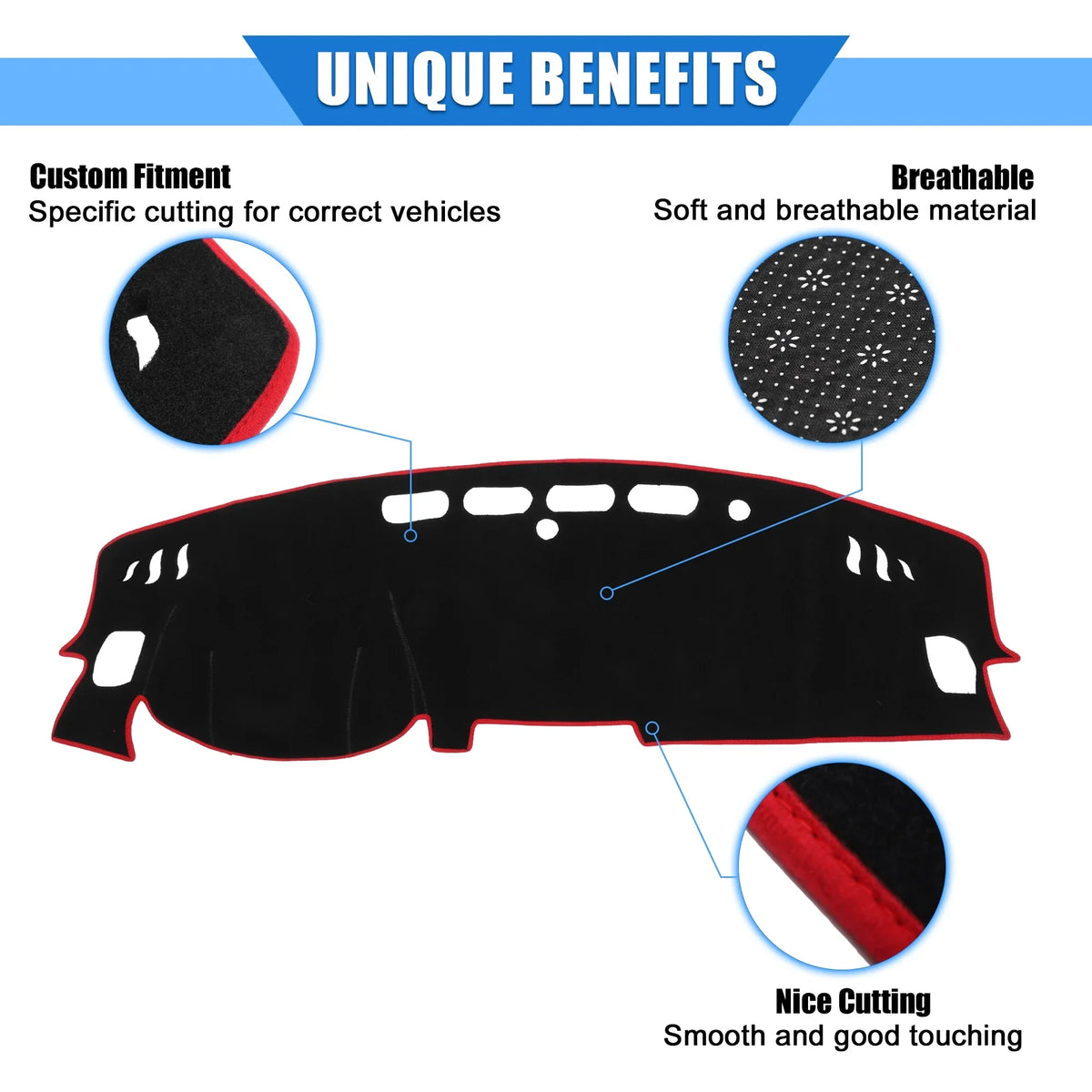 Dashboard Protective Polyester 2019-2020 Compatible Nissan Car for Unique Cover Center Red Bargains Altima Console