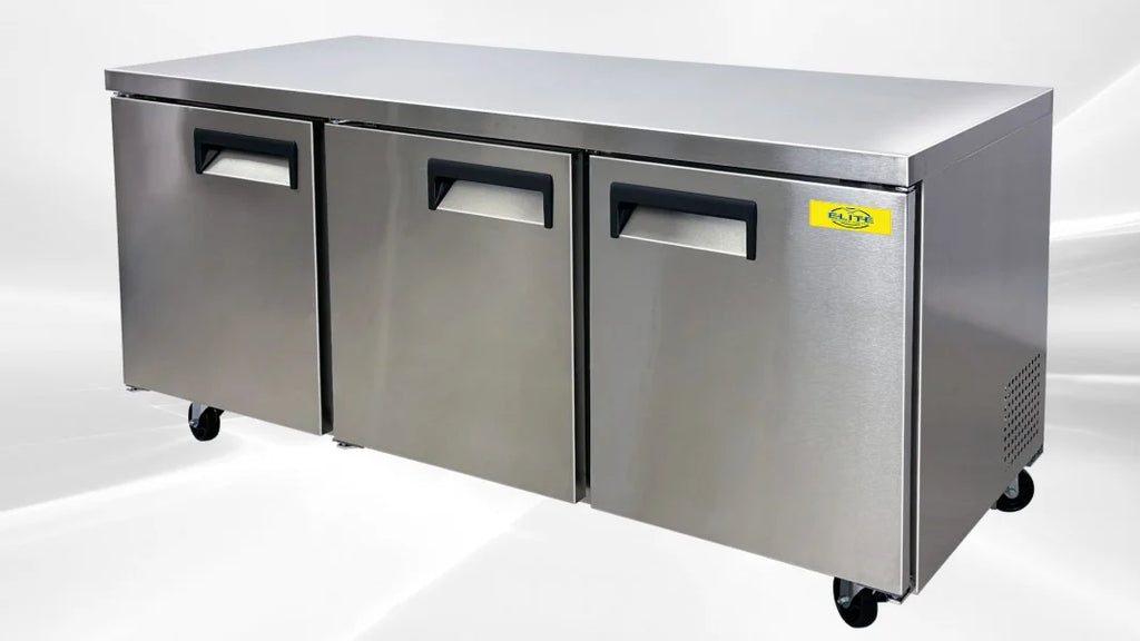ins Three 72 Stainless Steel Refrigerator 15.5 Cu. ft. Door Commercial Undercounter